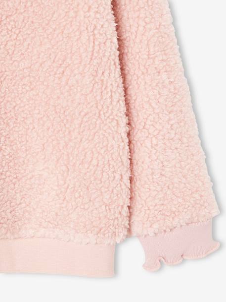 Mädchen Sweatshirt aus Teddyfleece - beige+rosa - 13