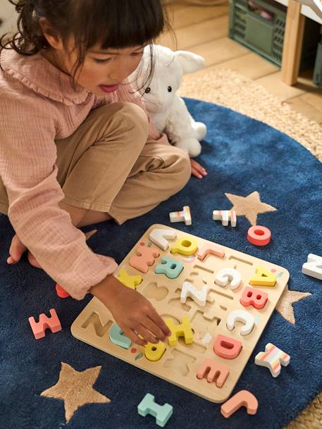 Kinder Buchstaben-Puzzle, Holz FSC - mehrfarbig+rosa - 6