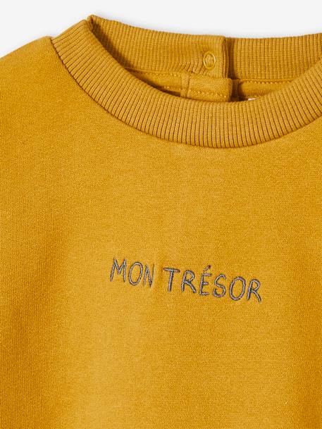 Baby Sweatshirt Oeko-Tex, personalisierbar - blaugrau+bronze - 10