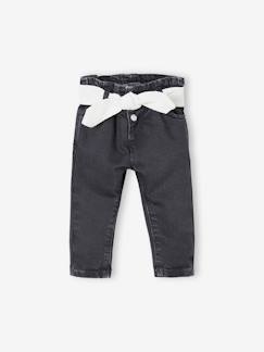 Babymode-Mädchen Baby Jeans mit Stoffgürtel