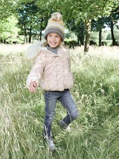 Maedchenkleidung-Kurze Mädchen Steppjacke mit Recycling-Polyester