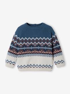 Babymode-Pullover, Strickjacken & Sweatshirts-Pullover-Baby Jacquard-Pullover
