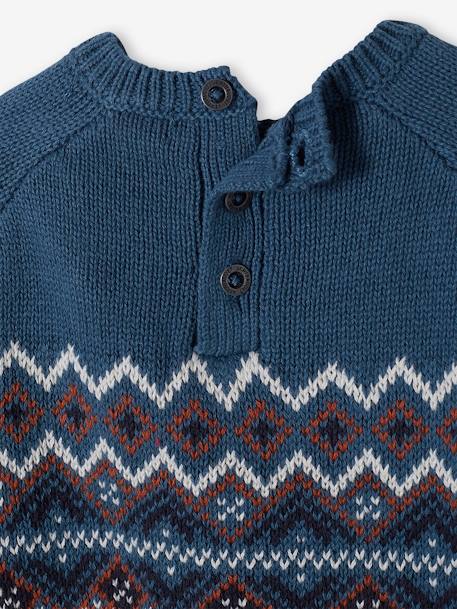 Baby Jacquard-Pullover Oeko-Tex - braun+hellgrau - 8