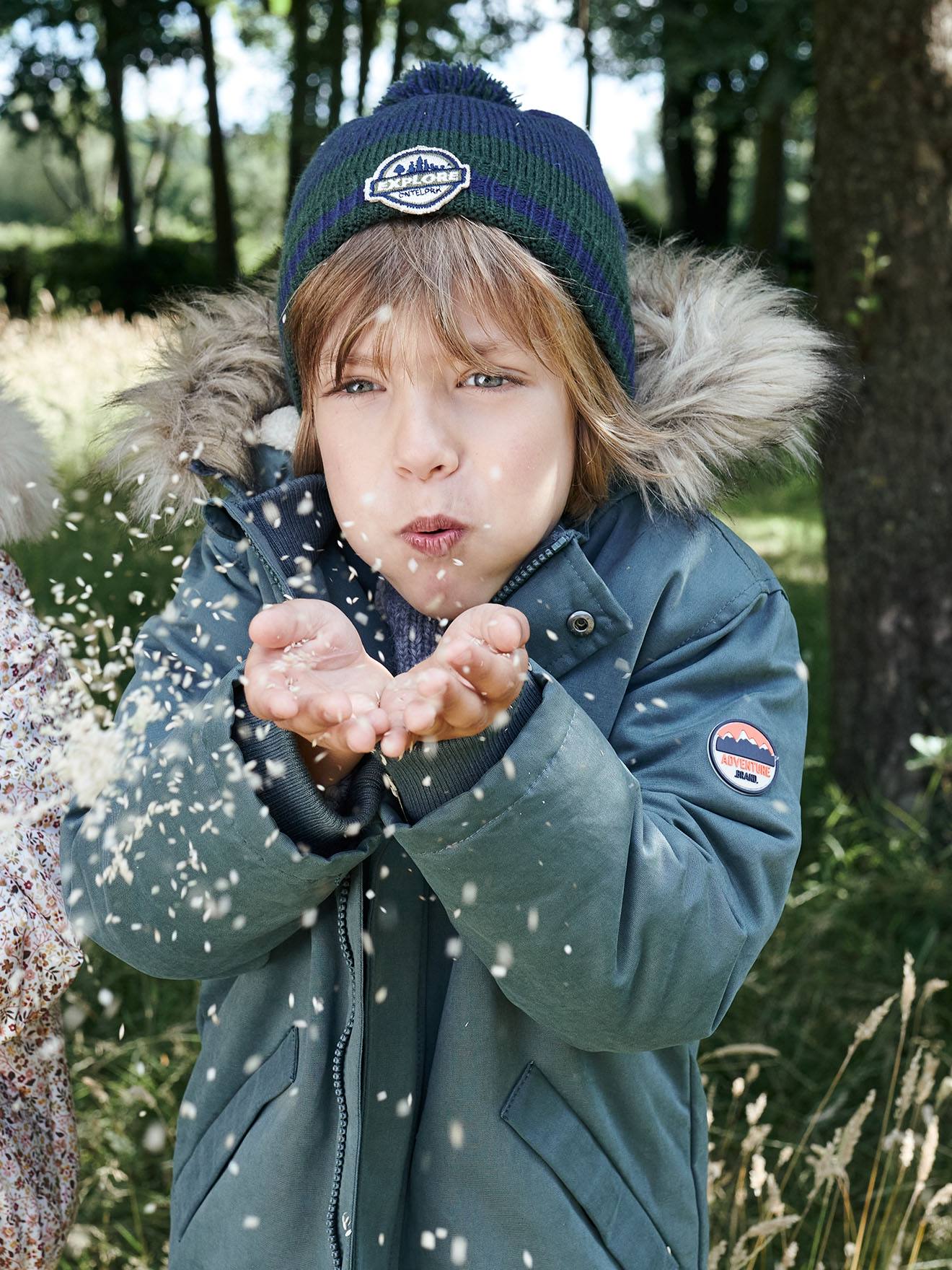Jungen Winterjacke mit Teddyfleece-Futter