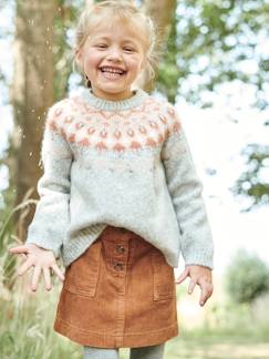 Maedchenkleidung-Pullover, Strickjacken & Sweatshirts-Pullover-Mädchen Jacquard-Pullover