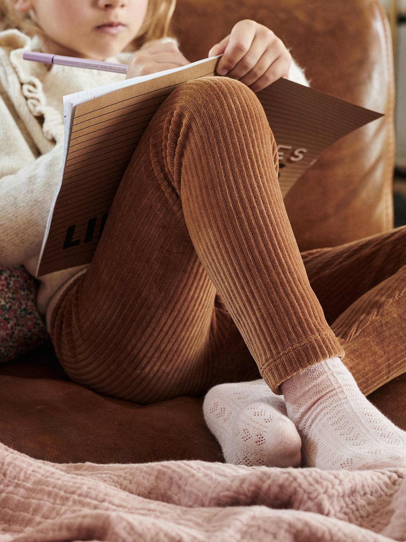 Mädchen Cord-Leggings