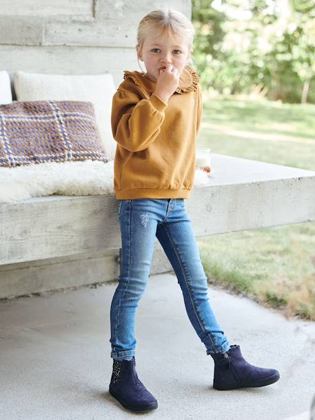 Mädchen Sweatshirt mit Bubikragen - karamell - 7