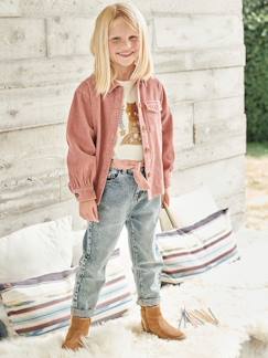 Denim Trends-Maedchenkleidung-Mädchen Jeans mit Stoffgürtel, Mom-Fit