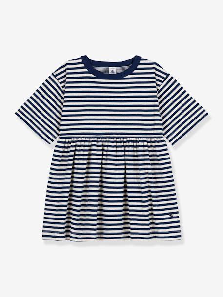Mädchen Kleid mit 3/4-Ärmeln PETIT BATEAU - blau - 1