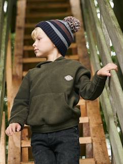 Jungenkleidung-Pullover, Strickjacken, Sweatshirts-Jungen Fleecepullover mit Kapuze