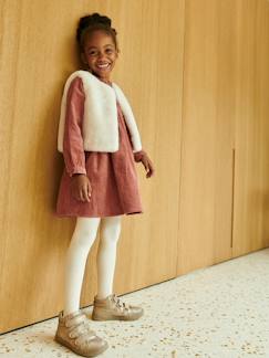 Maedchenkleidung-Kleider-Mädchen Cordkleid mit Rüschenkragen