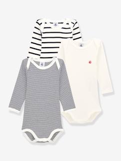 -3er-Pack Baby Langarm-Bodys, Bio-Baumwolle Oeko-Tex PETIT BATEAU