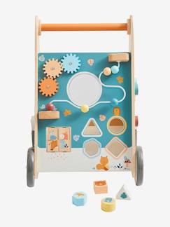 Spielzeug-Baby-Tasten & Greifen-Activity-Lauflernwagen mit Bremsen, Holz FSC®