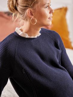 Umstandsmode-Stillmode-Pullover mit Volantkragen, Schwangerschaft & Stillzeit