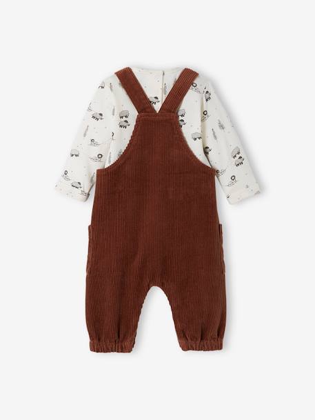 Baby-Set: Cord-Latzhose & Body - beige - 4