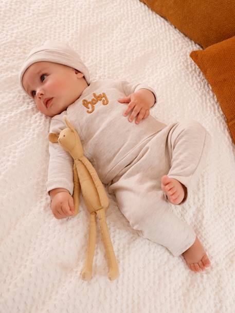 3-teiliges Baby-Set für Neugeborene, Sweatware - beige meliert - 1