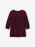 Mädchen Baby-Set: Samtkleid, Webpelz-Weste & Strumpfhose - bordeaux - 2