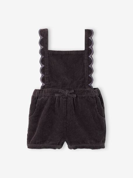 Mädchen Baby-Set: Latz-Shorts & Bluse - grau - 2