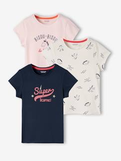 Maedchenkleidung-Shirts & Rollkragenpullover-3er-Pack Mädchen T-Shirts, Glanzdetails Oeko Tex®