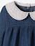 Mädchen Baby Jeanskleid mit besticktem Kragen - blue stone - 3