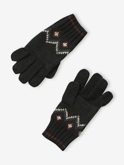Jungenkleidung-Accessoires-Mützen, Schals & Handschuhe-Jungen Handschuhe, Jacquardstrick