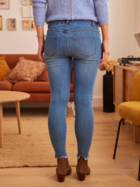 Umstands-Jeans, Skinny-Fit, nahtloser Stretch-Bund - dark blue - 3