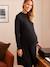 Strickkleid mit Musselinrock, Schwangerschaft & Stillzeit - schwarz - 7