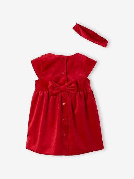 Baby Weihnachts-Set: Kleid & Haarband - rot - 2