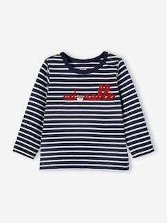 Babymode-Shirts & Rollkragenpullover-Shirts-Baby Ringelshirt mit Stickerei