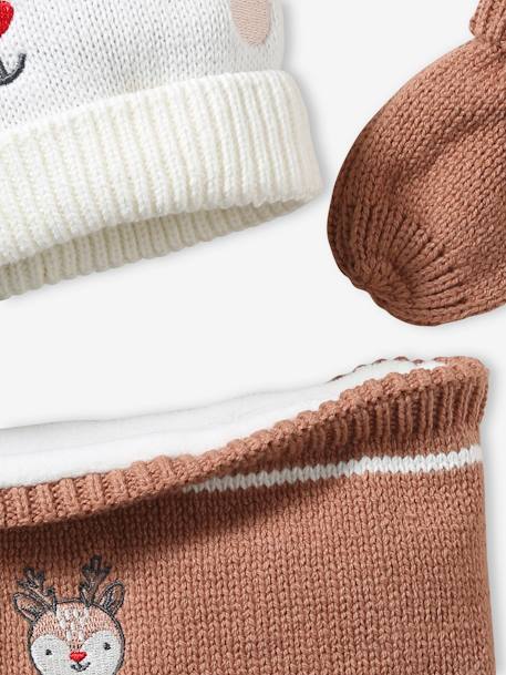 Baby-Set: Mütze, Loopschal & Fäustlinge, Weihnachten - karamell - 2