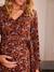 Maxikleid mit Wickelausschnitt, Schwangerschaft & Stillzeit - bordeaux bedruckt - 3