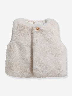 Babymode-Pullover, Strickjacken & Sweatshirts-Baby Weste aus Teddyfleece CYRILLUS