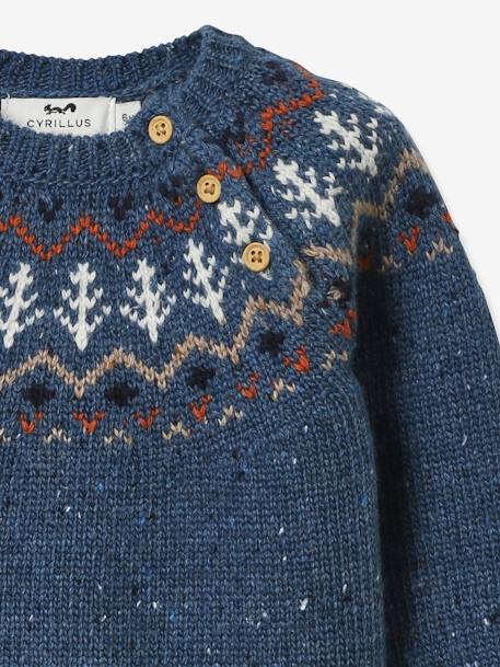 Baby Jacquardpullover CYRILLUS - blau - 3