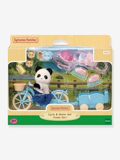 Spielzeug-Miniwelten, Konstruktion & Fahrzeuge-Panda-Mädchen, Fahrrad & Anhänger SYLVANIAN FAMILIES