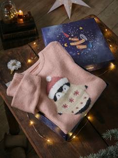 Maedchenkleidung-Pullover, Strickjacken & Sweatshirts-Mädchen Geschenk-Set: Weihnachtspullover & Haargummi