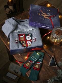 Jungenkleidung-Pullover, Strickjacken, Sweatshirts-Sweatshirts-Jungen Weihnachts-Set: Sweatshirt mit Wappen & Socken