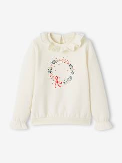 Maedchenkleidung-Pullover, Strickjacken & Sweatshirts-Mädchen Sweatshirt, Weihnachtskranz