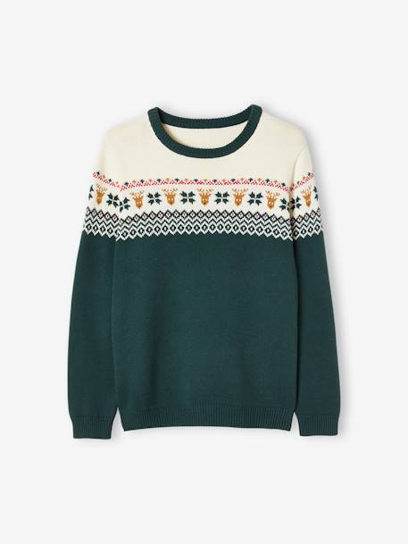 Capsule Collection: Eltern Weihnachts-Pullover Oeko-Tex - rot+tanne - 10