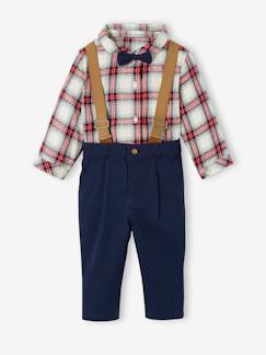 Jungen Baby-Set: Hemd, Hose mit Hosenträgern & Fliege -  - [numero-image]