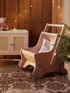 Spielzeug-Puppen-2-in-1 Puppen-Kinderwagen, Lauflernwagen aus Holz FSC®