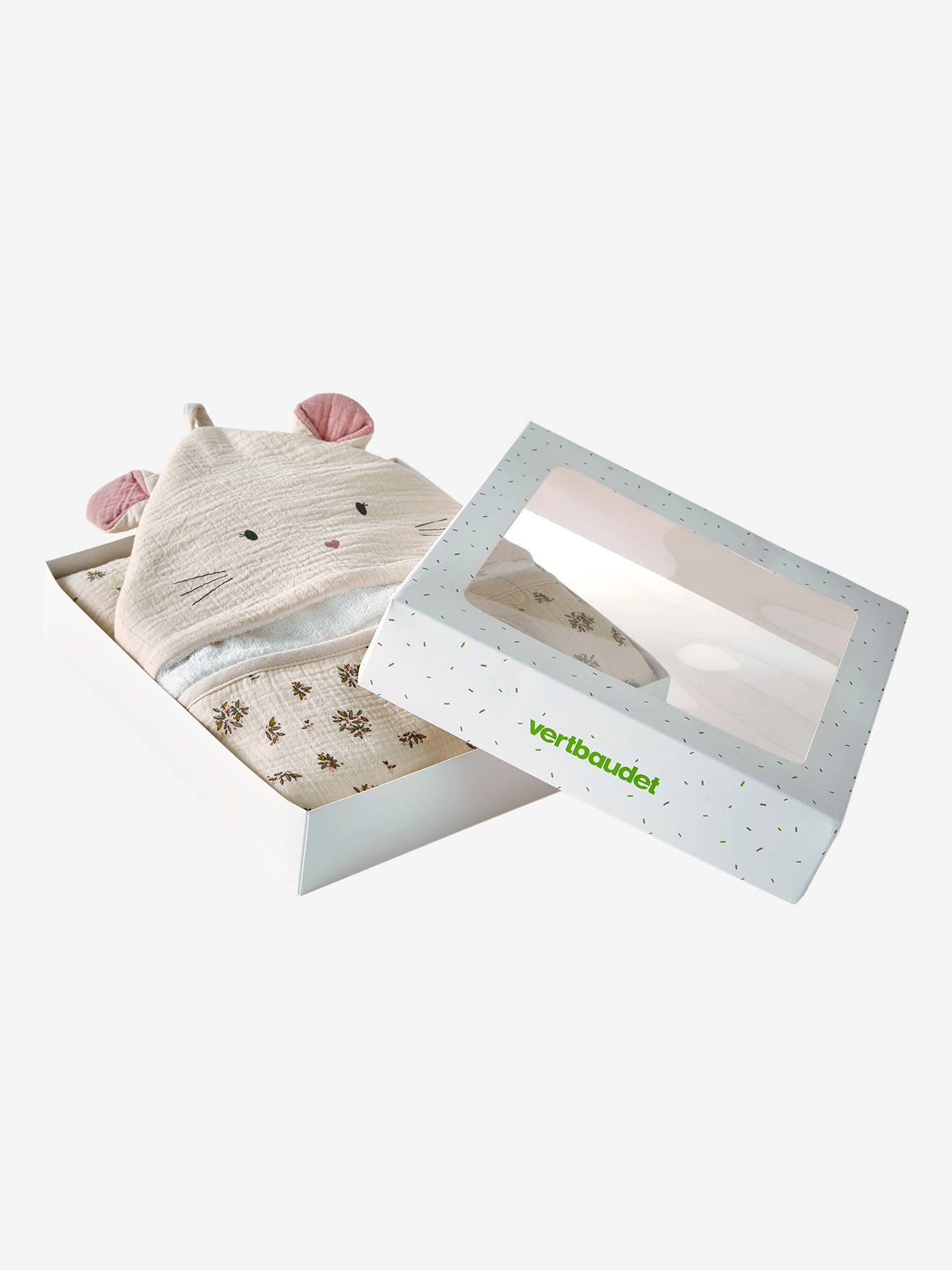 Thumbnail - Baby Kapuzenbadetuch LANDHAUS mit Geschenkverpackung