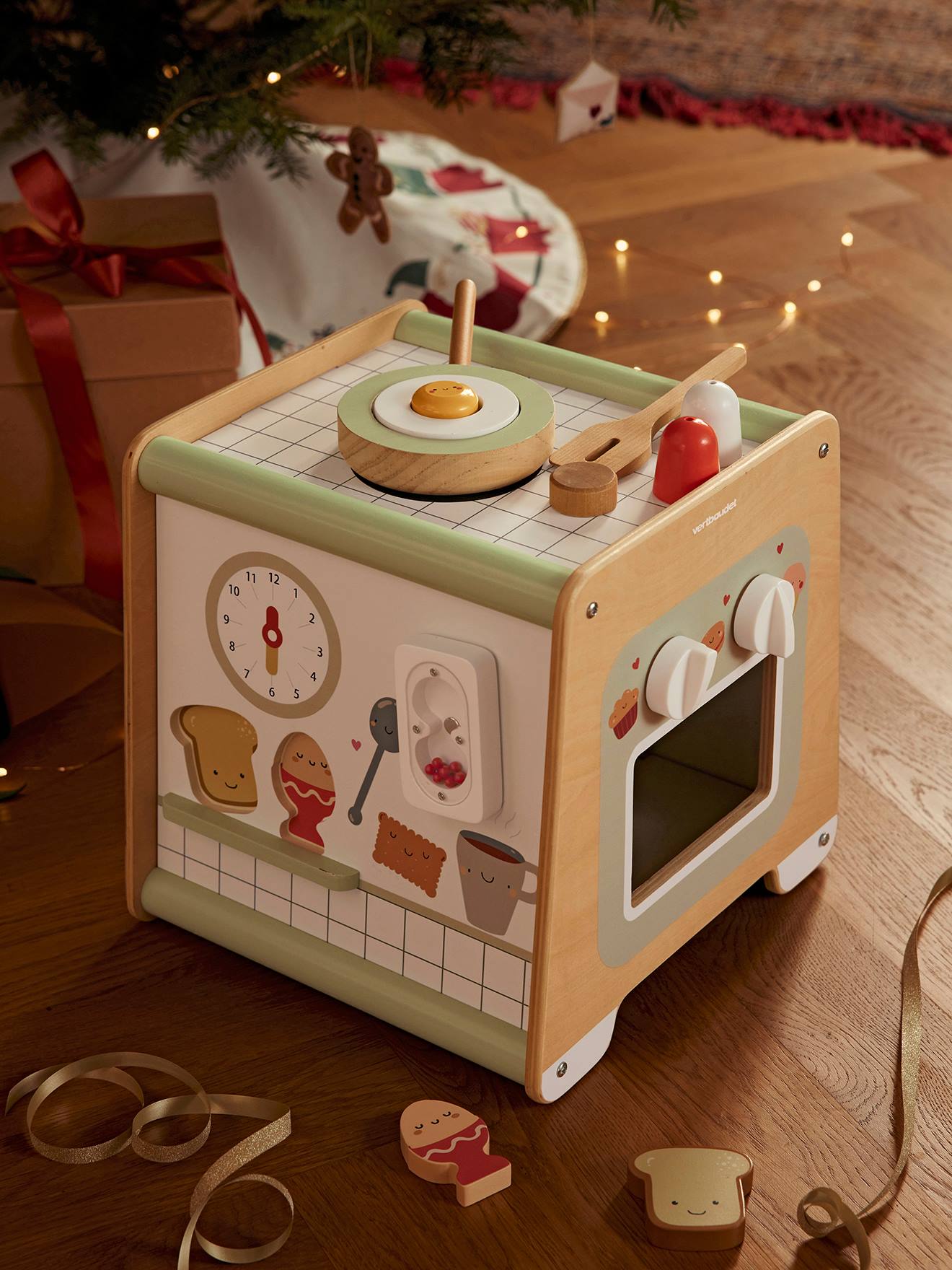 Activity-Würfel Spielküche, Holz FSC beige von vertbaudet
