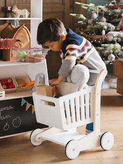 Spielzeug-Spielküchen, Tipis & Kostüme -Spielküchen & Puppengeschirr-Spiel-Einkaufswagen aus Holz FSC®