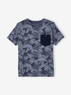 -Jungen T-Shirt, Print und Brusttasche Oeko-Tex