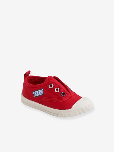 Baby Stoff-Sneakers mit Gummizug - blau+rot - 9