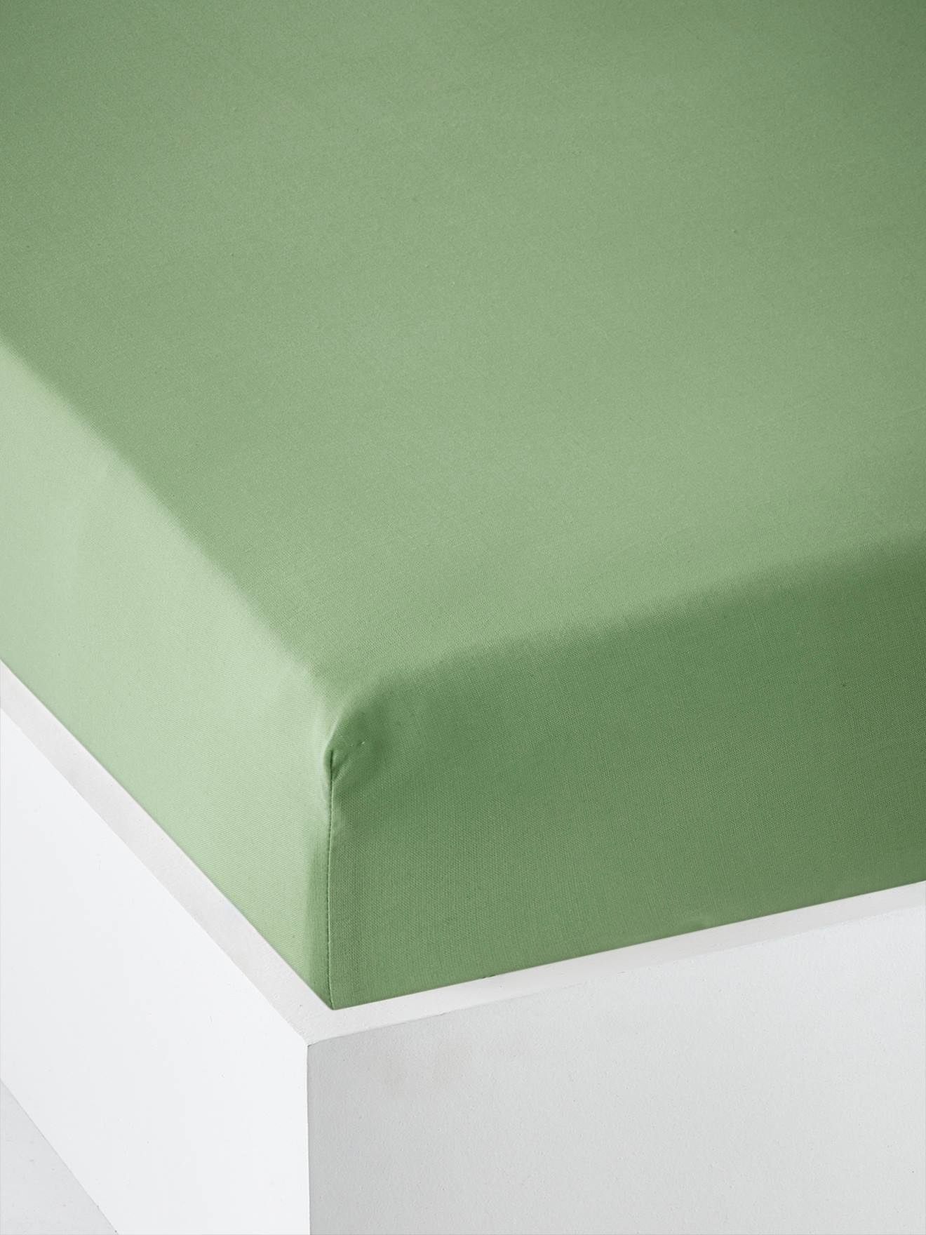 Baby Spannbettlaken, uni moosgrün Gr. 70x140 von vertbaudet