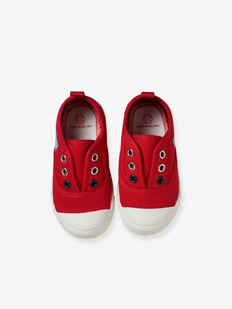 Baby Stoff-Sneakers mit Gummizug - blau+rot - 14