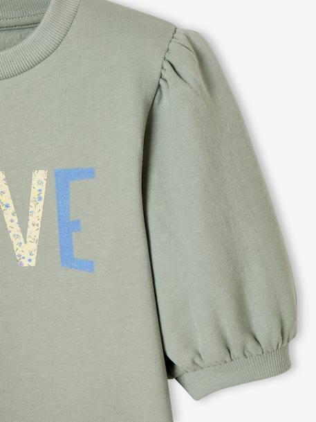 Mädchen Sweatshirt mit kurzen Ballonärmeln - aqua - 4