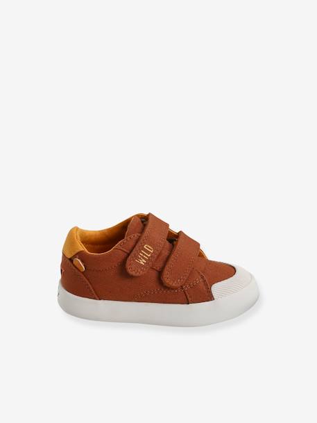 Jungen Baby Stoff-Sneakers, Klett - aqua+braun - 16