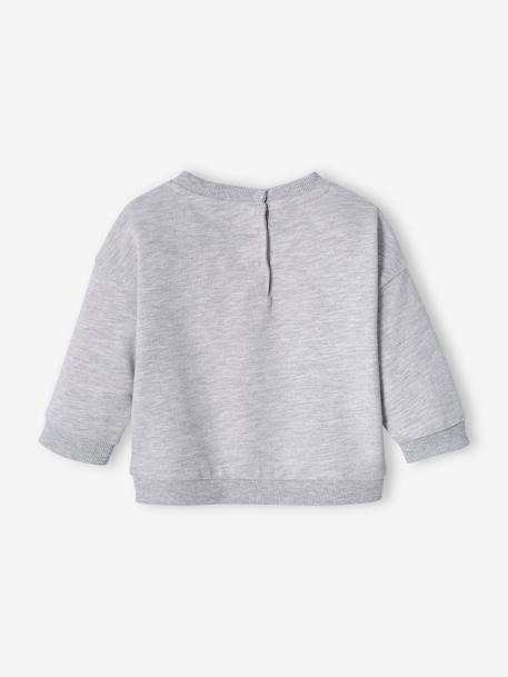 Baby Sweatshirt BASIC - grau meliert+grün - 2